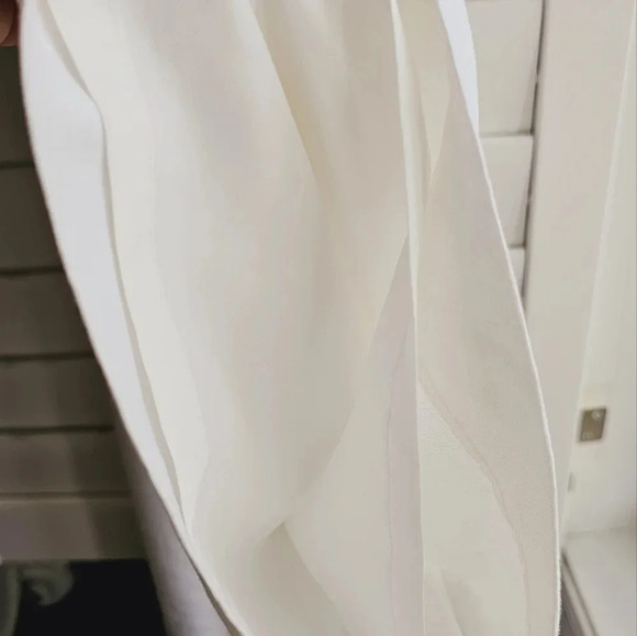 🥝HOST PICK🥝 Club Monaco Off White Wide Leg Trousers Pants Linen Blend Size  M - Picture 7 of 14